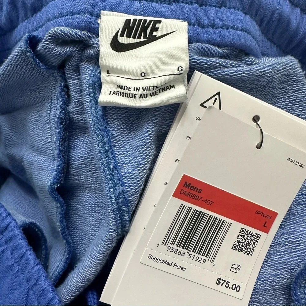 NEW NIKE Sportwear Essential French Terry Shorts Blue SZ  Large Athletic Wear